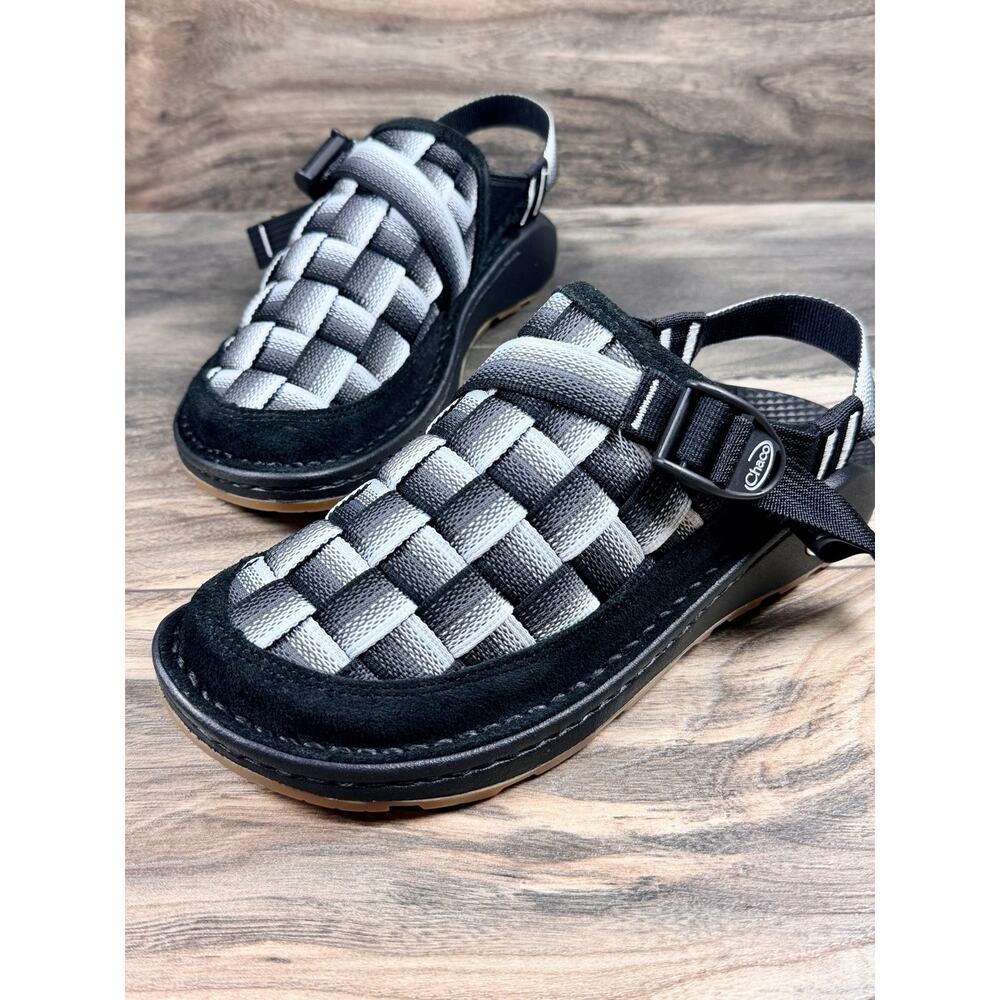 NIB Chaco W9 Canyon Woven Clogs Fade Black White Suede Jacquard Polyester - Picture 3 of 11